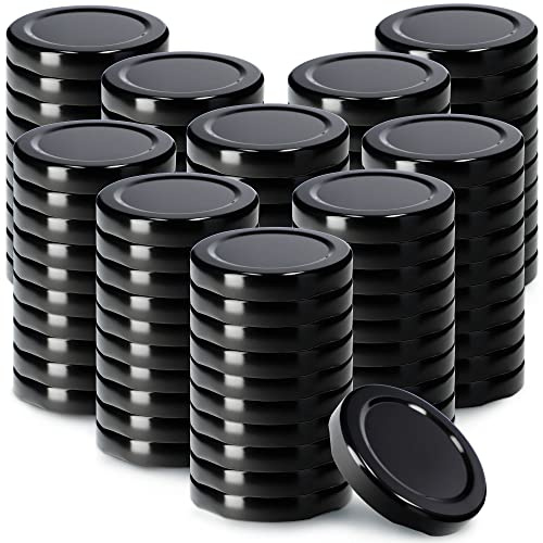 KADAX coperchi a Vite Twist-off Ø53 mm Nero – coperchi di Ricambio in Metallo per barattoli da 115ml e Bottiglie per succhi, Chiusura ermetica