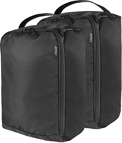 Gloppie Bolsa de Zapatos para Viaje Bolsa de Almacenamiento Multifuncional Impermeable, Organizador de Zapatos con Ventana Transparente, Panal Negro 2PCS