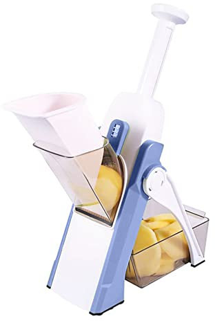 EUROXANTY Cortador de mandolina manual | Cortaverduras | Artefacto de picar patatas, frutas y verduras | Cortador de verduras para el hogar | AZUL