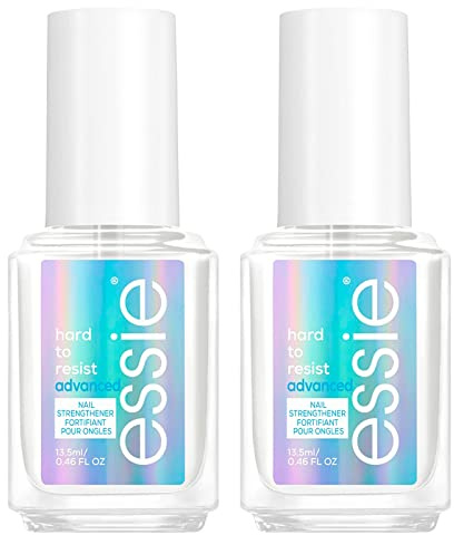 Essie Hard To Resist Advanced Nagellack für schwache, beschädigte Nägel, schonende Formel, glänzender Look, Nail Bonding-Technologie, transparente Farbe, 2 Kosmetika