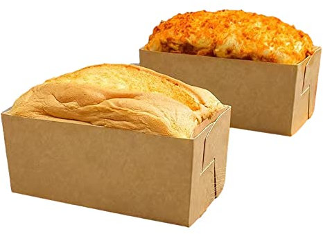 CANDeal 1 Lb Greasproof Paper Loaf Pans, Baking Pan Free Toast Bread Mold,Disposable Small Loaf Pan,1 Pound Baking Tin Liners, Perfect to Bake Cakes, Bread Loaves with Bags and Tags (10pcs)