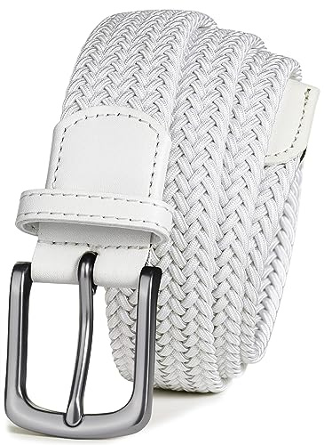 Bon4Extrao Elastischer Gürtel Herren, 35mm Stretch Gürtel Herren Stoff Stufenlos Verstellbarer, Flechtgürtel für Jeans, Chino & Business, Ideal für Alltag & Reise
