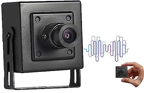 REVODATA HD 5MP Caméra IP POE d'intérieur avec Audio/Microphone, 3.6mm Objectif 80° Télévision P2P Audio Mini Caméra vidéo CCTV, H.265 Détection de Mouvement (I706-P-A-HS)