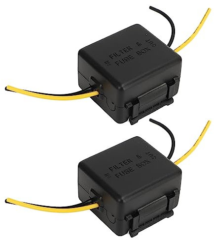 aqxreight Car Power Filter, 2 Channels, 12V, Universal Compatibility, Noise Reduction, ABS Construction