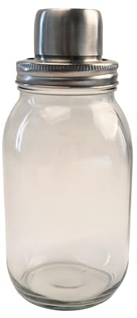 Linden Sweden Mason Jar with Shaker Lid | Clear Glass Shaker | Coffee Shaker and Cocktail Shaker with Strainer | Ideal for Storing of Seasonings and Spices | Multipurpose Glass Cocktail Shaker