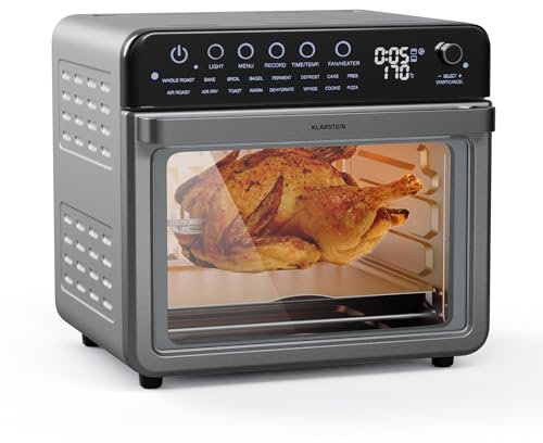 Klarstein Friggitrice ad Aria Calda 34L Timer Controllo Temperatura Forno Facile Pulire Accessori Lavabili