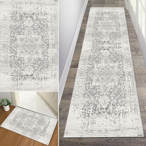 Baoeray Teppich Läufer Flur Waschbar rutschfest Küchenteppich 100 * 500cm Boho Vintage Teppichläufer Lang Flurläufer Teppich Fur Korridor Wohnzimmer Schlafzimmer Anpassbare Größe