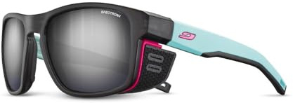 Julbo Sunglasses, SHIELD M, Unisex Adult, Black/Light Blue/Pink, Cat. 4