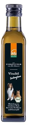 defu Futterzusatz | 1 x 250 ml | Premium Bio Vitalöl *Seidenglanz* | Barf Öl | Für Hunde und Katzen jeden Alters