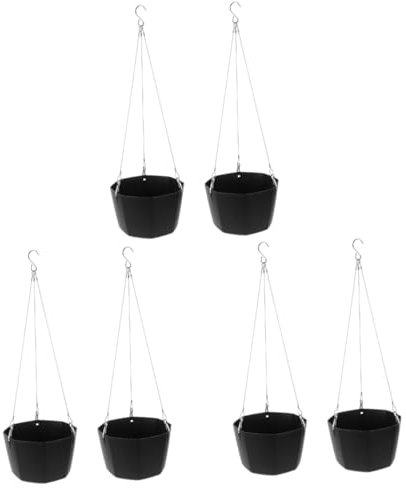 Kisangel 6stücke Hängender Blumentopf Aus Schwarzem Für Balkon Garten Oder Innenräume Mit Stabilem Design Und Edlem Nordischem Stil