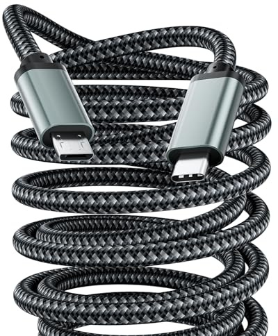LUKFOCAB Braided USB-C to Micro USB Cable 6 Feet/1.8M, Type USB C to Micro USB Cord Supports OTG & 2.4A Fast Charging & Data Sync, for Samsung Galaxy, LG, PS4, Kindle, Xbox Controller, Android Phone