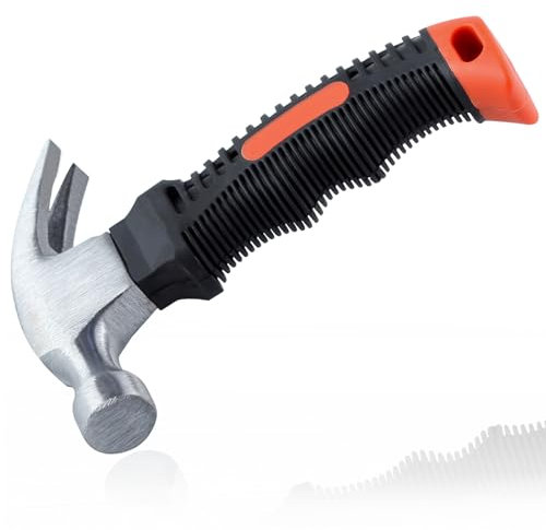 LEONTOOL 8 oz Claw Hammer, Small Claw Hammer Stubby Hammer Small Hammer for Women, Rip Claw Hammer with Shock Reduction Grip, Mini Hammer Camping Hammer Nail Hammer for Picture Hanging DIY Crafts