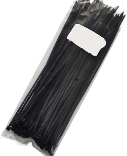 Cables Trenzado Manguito Brida de nailon de plástico autoblocante, 100 Uds., negro, 5x300mm, anillo de sujeción for bridas de cables de 3x200mm, envolturas con cremallera, juego de bridas for cables d