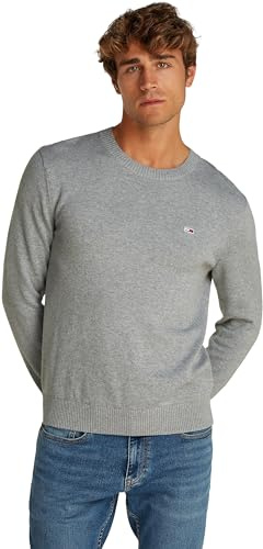 Tommy Jeans Pull Homme Col Ras-du-Cou, Gris (Grey HTR), XXL