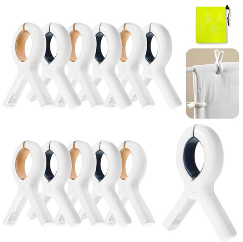 LLTLGF 12 Grandes Pinces à Serviette Résistantes au Vent pour Linge, Serviette de Plage, Tapis et Bain