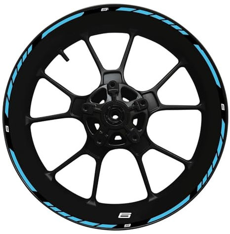 TRFBD Modische Persönlichkeit Motorradreifen-Radaufkleber-Dekoration, Neuestes Set, 17-Zoll-Felgen-Reflexaufkleber Für Kawasaki ZX6R ZX 6R(Style 19)