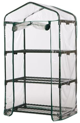 Invernadero Pequeño Para Exteriores, Invernadero Pequeño - Invernadero De Jardín Con Ruedas De Bloqueo, 3/4 Niveles - Tienda De Campaña Con Cubierta Con Cremallera, Estantes De Acero Para Plantas, Inv