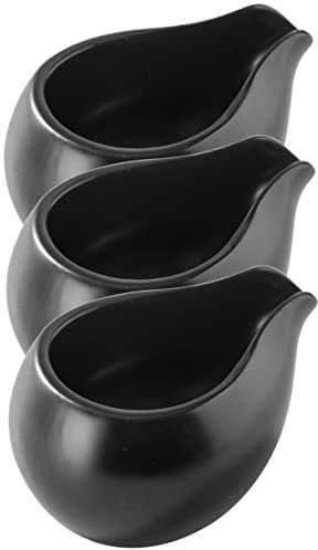OFFSCH 3pcs Milk and Sauce Ceramic Pitchers with Snug Handle Heat-Resistant Mini Cream Dispensers for Home and Western Dining