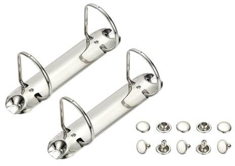PATIKIL B7 2 hål ringpärmsmekanismer, 2 set 3,8 cm D-ring ersättningspärm planerare lösa bladbindande ryggar för arrangörer gör-det-själv fyllning papper förvaring mapp tillbehör, 26 mm silverton
