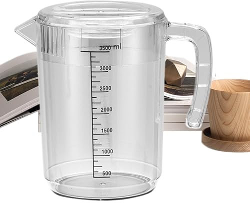 Clear Water Carafe Jug, Large Capacity Heat Resistant Pitcher, 26.5x18cm Iced Beverage Dispenser, Clear Strainer Cover Handle Measurements, Iced Container for Celebration