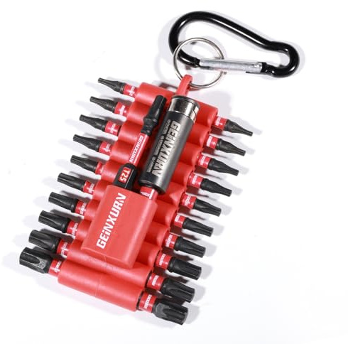 Geinxurn Torx Schrauber Bit Set 22 Stück, T7-T40 S2 Stahl Magnetische 1/4 Zoll Sechskantschaft Schlagfester Sternschraubenzieher Bitsatz mit Bit-Halter und Aufbewahrungsbox