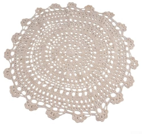 ZiStarlilife Vintage Häkeldeckchen Runde Baumwolle Untersetzer Handgemachte Spitze Platzsets Untersetzer Handwerk Tische Lebensmittel Bulk Deckchen Tuch Set für Essbereiche Hochzeit Geburtstag (45 cm)