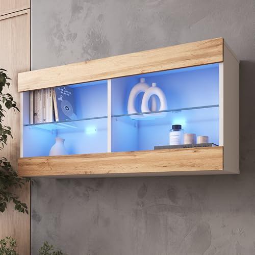 Komodee Vetrina Tivoli Wotan/Bianco 55x159x35 cm