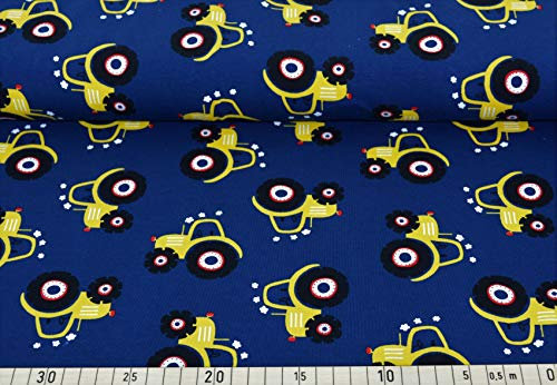 Jersey Stoff Baumwolljersey Traktor Ab 50cm x150cm Jersey Kinder Nähen Stoffe