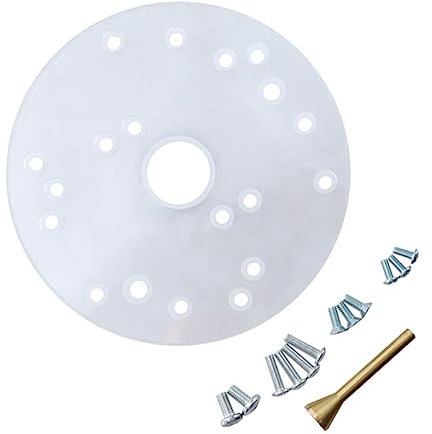 BAZEITFLOW Router Base Plate Compatible Acrylic Plate for Router Accessories Alignment Pins Assorted Screws Included