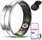 Catolsss Health Ring Smart Ring for Men Women Silver Fitness Ring Android iOS Fitness Tracker, Pedometer, Step Counter - Waterproof Curved Smart Ring for Men and Women (10)