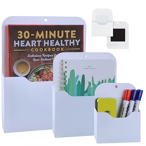 HJYDGJ 3 Stücke Papiere Briefhalter Magnetischer Stiftehalter Magnetischer Aktenhalter Stiftehalter Magnetischer A4 Dokumentenhalter Bürobedarf Aufbewahrung Magnetisch Zeitungshalter Wand