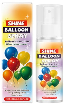 Spray de brillo para globos | 100 ml de niebla de látex brillante | Secado rápido, brillo ultrafino y duradero, acabado antideslizante, a base de silicona, brillo profesional para bodas, eventos y