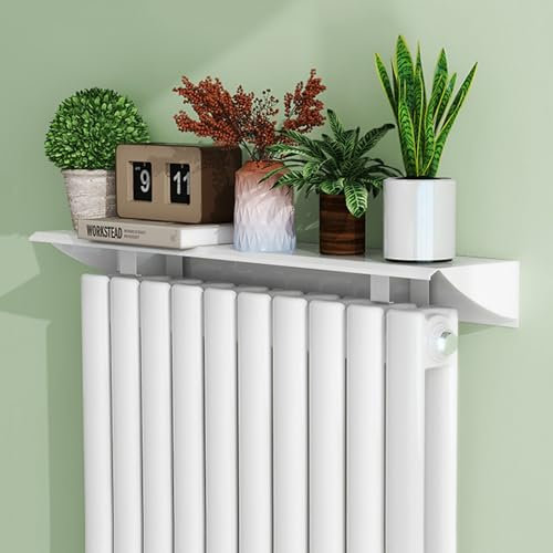 Copertura per mensola del radiatore bianca, antipolvere, deflettore di calore per casa e ufficio, massimizzatore di spazio, 17 cm di larghezza x 160 cm di lunghezza, design elegante e funzionale