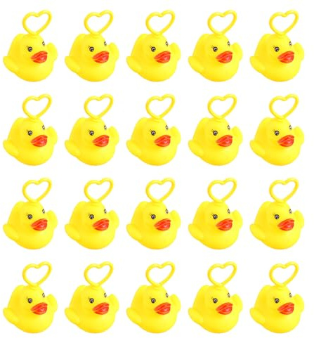 20 Pieces Duck Fishing Toy | Paddling Pool Squeezing Toy With Hook | Duck Floating Water Toys | Baby Bath Fishing Game | Contest Outdoor Activity For Baby Boys Girls