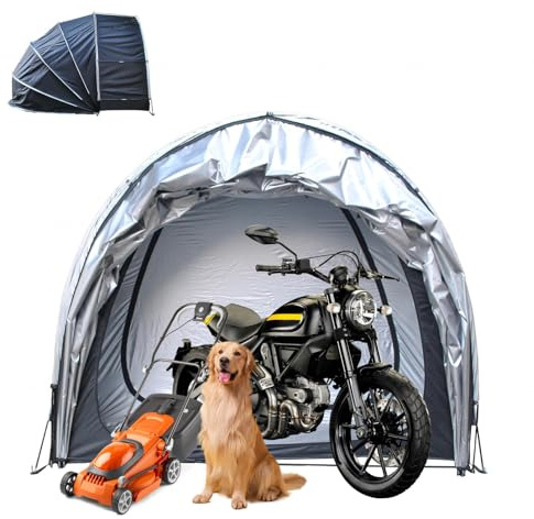 Fahrradgarage Hängen 2 in 1 Motorrad Zelt mit 210D Oxford-Gewebe PU4000 Wasserdicht Fahrradzelt Fahrradschuppen,Black