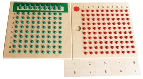LLTCMYGS Montessori Multiplication And Division Board, Wooden Math Teaching Aid Board