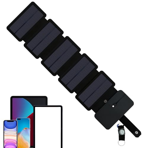 Ratpzou Cargador Solar Portátil,Panel Solar Portátil Impermeable para Teléfono Móvil | Cargador Plegable para Smartphone - para Acampada, Hogar, Exterior, Coche, Senderismo, Explorador