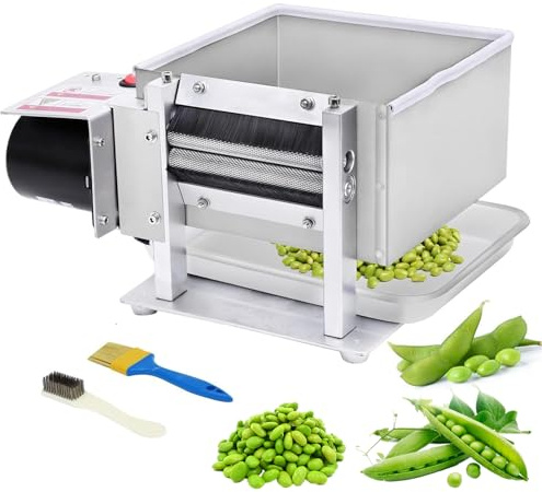 Máquina Comercial Para Pelar Guisantes, Máquina Totalmente Automática Para Pelar Frijoles, 80 O 120 R/min, Distancia Entre Rodillos Ajustable, Eficiencia De Pelado De 20-50 Kg/h, Herramienta 120r/min
