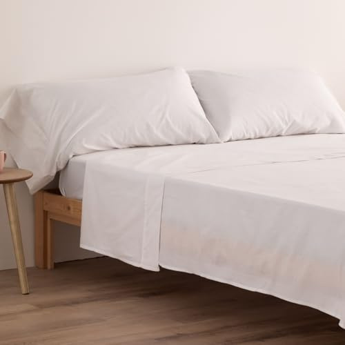 Donegal Collections - Funda de Almohada 150 - (170x45 cm) Blanco - Protector de Almohada 50% Algodón 50% Poliéster - Funda Almohada Tacto Extra Suave Transpirable y Antiacaros