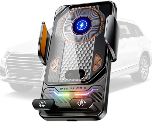 Soporte para teléfono móvil de coche,Sujetador para smartphone con carga inalámbrica | Soporte para móvil para salida de aire del coche | Para pickups, tractores, camiones, remolques, automóviles y se