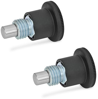 Ganter Normelemente | Rastbolzen l Kleine Ausführung - GN 822.6-10-M16-B | Form B: ohne Rastsperre | Stahl verzinkt, blau passiviert | 1 Stück