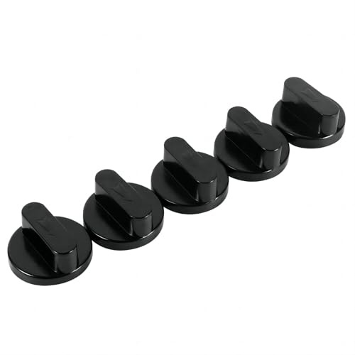 VIFERR Universal Drehknopf, 5 Stück Ofenknöpfe Herdknopf Set Gasherd Knöpfe Ersatzknöpfe für Küchen, Herd, Backofen, Schwarz