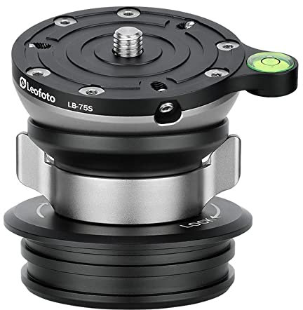 LB-75S 75mm Leveling Base for 70mm Systematic Tripod w Butterfly Lock Collar 55lb Max Load +/-15° Tilt Compatible with LN-364C / LM-364C