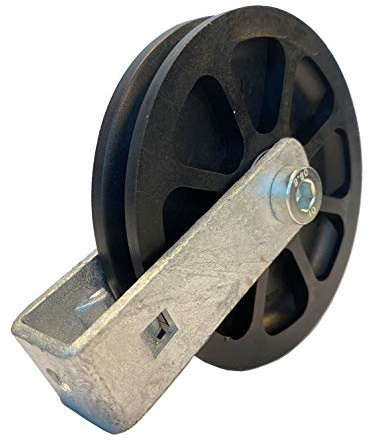 Seilrolle 100 mm für Seile bis Ø 9 mm aus Kunststoff, mit Halterung verschraubt - Made in Germany