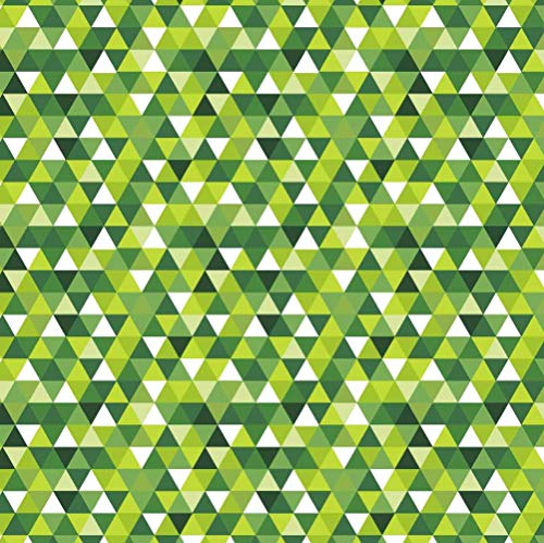 100x160cm Dreiecke Pyramide 100% Baumwolle Baumwollstoff Kinder Meterware Handwerken Nähen Stoff (Dreiecke Grün Weiß, 100x160cm (11,99€/m))