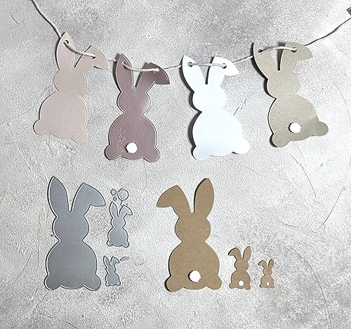 Stanzschablone Cutting dies Hasen Girlande Hasis bunny duo Ostern, bis 7x12cm, 4-tlg.