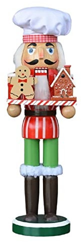 Cocinero de Pan de Jengibre de 12 Pulgadas Chef CHEBING HORNADO Rojo Chez DE CANAJE DE Cuchillo DE Cultivo Decorativo de Madera Figurilla para la decoración del hogar de Navidad