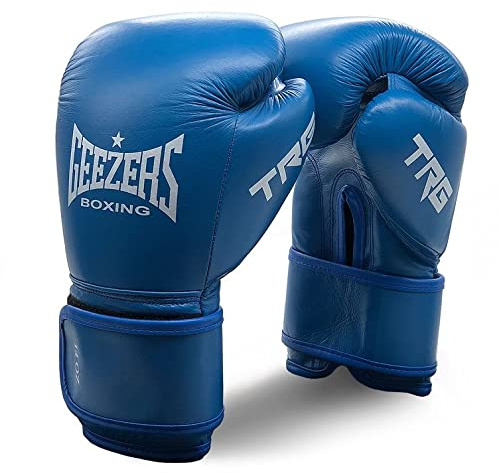 Geezers Boxing, Premium Leather TRG Training/Sparring Boxing Gloves, Hook and Loop gloves, Mens Womens Boxing gloves, ideal for punch bag, sparring and mitts pads training