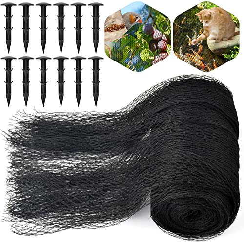 PACETAP Kit de red de estanque de 15 x 20 pies para hojas, cubierta de estanque koi resistente, red protectora de piscina con estacas que protegen a los peces koi de pájaros, gatos, depredadores