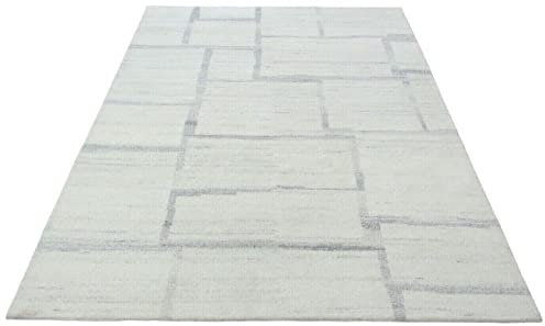 Nepal Teppich Handgeknüpft Beige Grau 100% Wolle Orientteppich 162x224 cm N-44